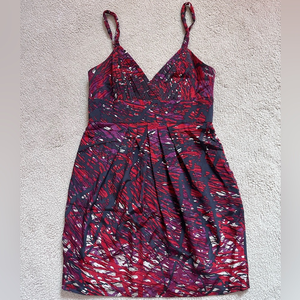 BCBGMaxAzria 100% Silk Abstract Print Cocktail Dress – Size 12